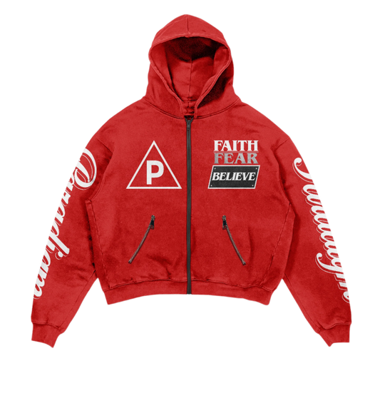 Pinnacle Red Zip Up